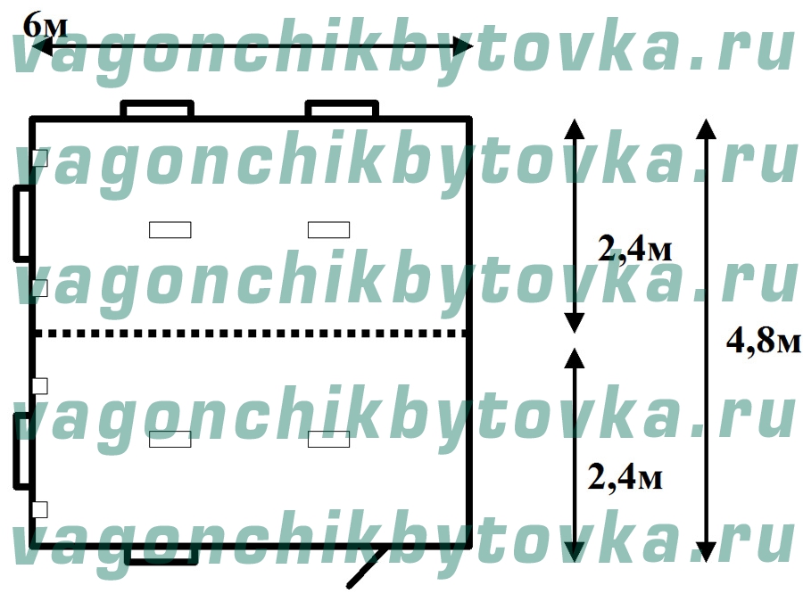 Магазин модульный из 2-х шт БК 6м